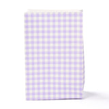 100 pc Rectangle with Tartan Pattern Paper Bags, No Handle, for Gift & Food Bags, Lavender, 23x15x0.1cm