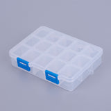 6 pcs 6 Pack 15 Grids Jewellery Divider Box Organiser Adjustable High Quality Transparent Plastic Bead Case Storage Container 14 x 10 x 3 cm, Compartment: 3 x 2.5 cm