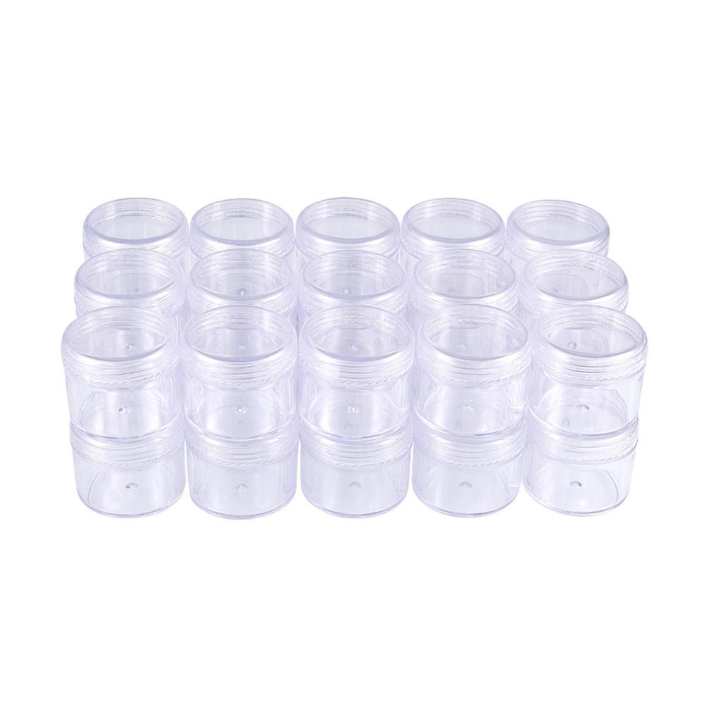 BENECREAT 20Pack PP Round Bead Storage Containers Cylinder Bead