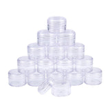 1 Box 16 Pack 25ml Empty Clear Plastic Bead Storage Container jar with Rounded Screw-Top Lids for Beads, Nail Art, Glitter, Make Up, Cosmetics and Travel Cream