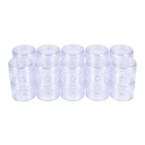 1 Box 20 Pack 30ml Empty Clear Plastic Bead Storage Container jar with Rounded Screw-Top Lids for Beads, Nail Art, Glitter, Make Up, Cosmetics and Travel Cream