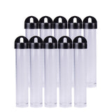 1 Box 30 Pack 0.85oz Clear Plastic Tube Bead Containers Liquid Containers with Black Screw-Top Lid & Cylindrical Bottom, Easy to Stand and Place (Diameter 0.78/ Length 4.13)