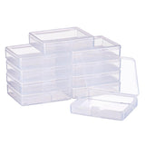 1 Set 18 Pack Rectangle Clear Plastic Bead Storage Containers Box Case with Flip-Up Lids for Small Items, Pills, Herbs, Tiny Bead, Jewelry Findings (7.2 x 6.2 x 1.6cm)