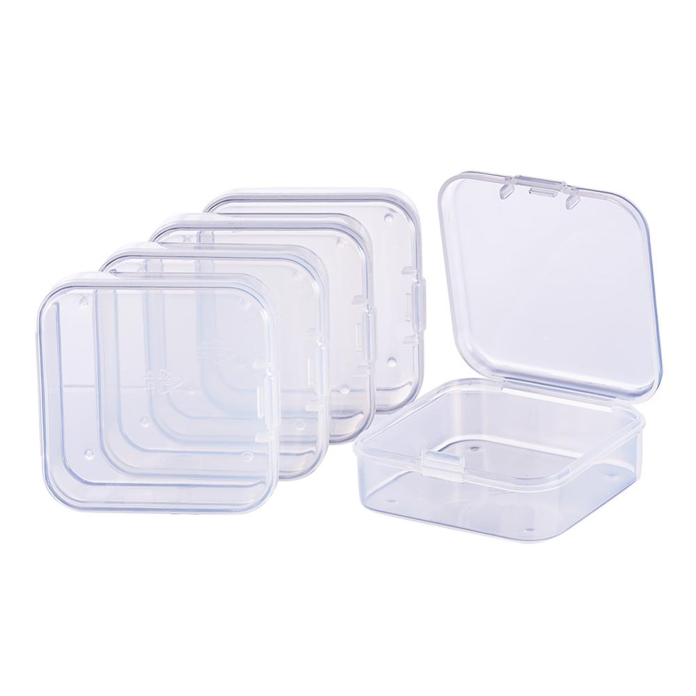 CRASPIRE 1 Set 18 PACK Square Mini Clear Plastic Bead Storage Containers  Box Case with lid for Items,Pills,Herbs,Tiny Bead,Jewerlry Findings, and  Other Small Items