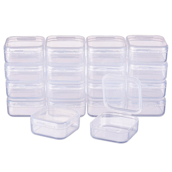 CRASPIRE 2 Set 3 Inch Transparent Plastic Jewelry Storage Flip