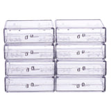 1 Set 8 Pack Rectangle High Transparency Plastic Bead Containers Box Case with Flip-Up Lids for beauty supplies,Tiny Bead,Jewerlry Findings(6.3cm x 5.8cm x 1.8cm)