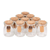 1 Set 10 Pack Glass Wedding Party Favor Jars with Cork Lids, Label Tags and String for Candy, Spices, Seashell Collection, Candle Making and More