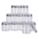 1 Set 12 Pack 2oz/60ml Column Plastic Clear Storage Containers Jars Organizers with Aluminum Screw-on Lids, Portable for Travel Cosmetics Body Care, DIY Small Arts Crafs Beads, Dry Food Snacks