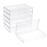 6 pcs 6 Pack Rectangle Plastic Bead Storage Container Box 14.4x9x2.5cm High Transparency Bead Storage Case for Beauty Supplies, Tiny Bead, Jewelry Findings, and Other Small Items