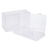 8 pcs Transparent Plastic Bead Containers, with Hinged Lids, for Beads and More, Rectangle, Clear, 16.5x9x1.6cm