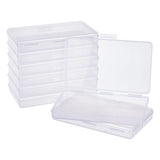 8 pcs 8 Pack 6x3.5x0.8 Inch Rectangle Clear Plastic Storage Box with Double Hinged Lids for Photo, Pencil, Craft Tools, and Other Small Accessories