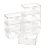 1 Box 8Pcs Clear Plastic Box Container 8.35x5.8x3.65cm Transparent Rectangle Storage Organizer with Lids for Beads, Small Items and Other Craft Projects, 3.2x2.2x1.4