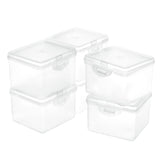 1 Box Polypropylene(PP) Plastic Boxes, Bead Storage Containers, with Hinged Lid, Rectangle, White, 9.2x10.15x7.15cm, Inner Size: 9.5x8.4cm, 6pcs/box