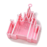 10 pcs Plastic Bead Containers, Candy Treat Gift Box, for Wedding Party Packing Box, Castle, Pink, 12.1x9x3.5cm, Hole: 5mm