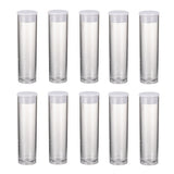 200 pcs Plastic Bead Containers, with Lids, Tube, Clear, Clear, 55x15mm