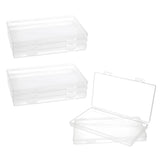 8 pcs Transparent Plastic Bead Containers, with Hinged Lids, for Beads and More, Rectangle, Clear, 19.1x10.95x1.6cm