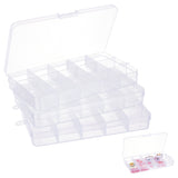 4 pcs 4 Pcs 15 Grids Bead Organizer Containers 17x9.8x2.2cm Transparent Plastic Organizers Storage Box for Nail Art Small Findings Parts Rhinestones,Compartment: 3.2x3x1.9cm