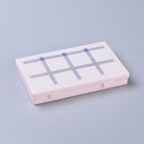 50 pcs Printing Plastic Boxes, Bead Storage Containers, with Grid Pattern, Rectangle, Pink, 17.5x11.2x2.7cm