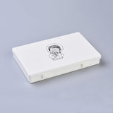 50 pcs Printing Plastic Boxes, Bead Storage Containers, with Human Pattern, Rectangle, White, 17.5x11.2x2.7cm