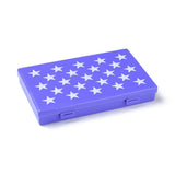 50 pcs Printing Plastic Boxes, Bead Storage Containers, with Star Pattern, Rectangle, Blue Violet, 17.5x11.2x2.7cm