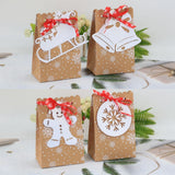 2 Bag Christmas Kraft Paper Bags, for Christmas Goody Bags, Xmas Gift Bags, Classrooms and Party Favors, Rectangle, BurlyWood, Fold: 7x11.5x18cm, Unfold: 23.5x19x0.1cm