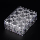 3 Set Column Plastic Bead Containers, Clear, 16x12.2x5.5cm