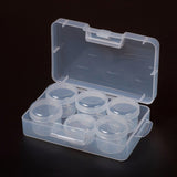 5 Set Plastic Bead Containers, Flip Top Bead Storage, Removable, 6 Compartments, Rectangle, Clear, 15.7x9.4x4cm, Compartments: about 4.2x3.5cm, 5pcs/box, 4.2x2.5cm, 1pcs/box, 6 Compartments/box