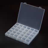 3 Set Plastic Bead Containers, Flip Top Bead Storage, Removable, 30 Compartments, Rectangle, Clear, 20.8x18x2.7cm, Compartments: about 3.3x3.4x2.35cm, 30 Compartments/box