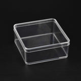 10 pcs Cuboid Organic Glass Bead Containers, Clear, 9.5x9.5x4cm