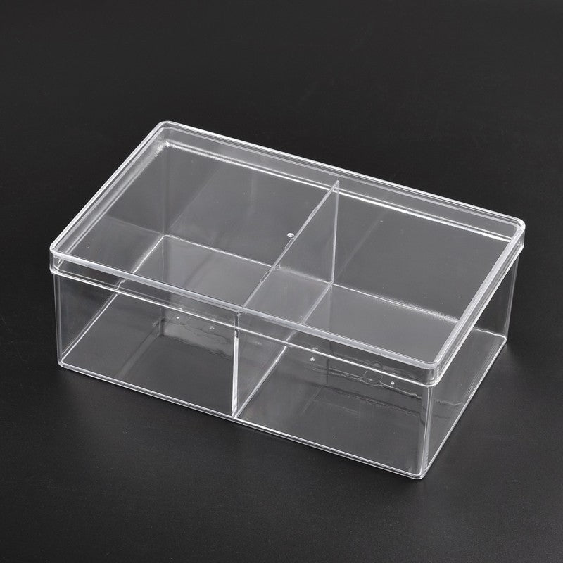 CRASPIRE 5 pcs Cuboid Organic Glass Bead Containers, 2 Compartments ...