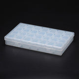 12 pcs Polypropylene Plastic Bead Storage Containers, Removable, 28 Compartments, Rectangle, Clear, 175x108x26mm