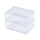 20 pcs Rectangle Polystyrene Bead Storage Container, with 2 Compartments Organizer Boxes, for Jewelry Beads Small Accessories, Clear, 850x60x60mm