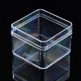 30 pcs Polystyrene Plastic Bead Storage Containers, Square, Clear, 7x7x5cm