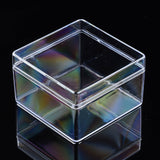 30 pcs Polystyrene Plastic Bead Storage Containers, Square, Clear, 8x8x5cm