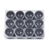 1 Box Rectangle Polystyrene Plastic Bead Storage Containers, with 12Pcs Column Small Boxes, Black, Container: 16.5x12.5x2.5cm, Column Small Box: 4x2.2cm, Inner Size: 3.4x3.4cm