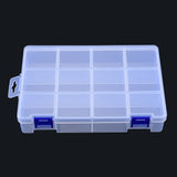 8 pcs Rectangle Polypropylene(PP) Bead Storage Container, with Hinged Lid and 12 Compartments, for Jewelry Small Accessories, Clear, 21x14x3.9cm