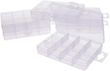 1 Set 6 Pack 12 Grids Jewelry Dividers Box Organizer Clear Plastic Bead Case Storage Container for Beads, Jewelry, Nail Art, Small Items Craft Findings 13x10x2.2cm, Compartment: 3x3cm