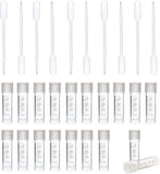 1 Set 50 Pack 1ml Plastic Graduated Tube Mini Clear Essential Oils Sample Bottles with 10pcs Plastic Droppers for Essential Oils, Chemistry Lab Chemicals, Perfumes, Cosmetic Liquid