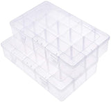 2 pcs 2 pcs Plastic Beads Storage Containers 15 Compartments, Rectangle Shape,White Color,about 16.5x27.5x5.5cm