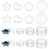 1 Set Plastic Containers, 24Pcs 4 Style Heart/Flower/Round/Star 10ml/0.34 Fl Oz Clear Small Beads Storage Containers Box Cosmetic Makeup Pot Jars for Clip Craft Jewellery Small Items Hardware