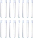 100 pcs 100 Pack Clear Plastic Test Tubes with White Caps 13x102mm for Jewelry Seed Beads Powder Spice Liquid Experiment Birthday Party