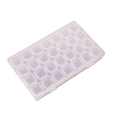 10 pcs Transparent Plastic 28 Grids Bead Containers, with Independent Bottles & Lids, Each Row 7 Grids, Rectangle, Clear, 17.4x10.7x2.7cm