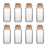 300 pcs Glass Jar Bead Containers, with Cork Stopper, Wishing Bottle, Clear, 22x62mm, Bottleneck: 15mm in diameter, Capacity: 15ml(0.5 fl. oz)