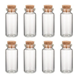 300 pcs Glass Jar Bead Containers, Corked Bottles, Clear, 22x50mm, Capactiy: about 10ml(0.34 fl. oz)