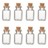 1000 pcs Glass Jar Bead Containers, with Cork Stopper, Wishing Bottle, Clear, 16x28mm, Bottleneck: 10mm in diameter, Capacity: 4ml(0.13 fl. oz)