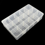 1 pcs Rectangle Plastic Bead Storage Containers, Adjustable Dividers Box, 15 Compartments, White, 16.5x27.5x5.5cm