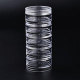 30 Set Polystyrene Bead Storage Containers, with 5 Compartments Organizer Boxes, for Jewelry Beads Small Accessories, Column, Clear, 5x11.7cm, compartment: 4.4x1.9cm