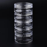 30 Set Polystyrene Bead Storage Containers, with 5 Compartments Organizer Boxes, for Jewelry Beads Small Accessories, Column, Clear, 6x12.2cm, compartment: 5.4x2cm