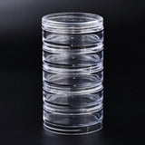 30 Set Polystyrene Bead Storage Containers, with 5 Compartments Organizer Boxes, for Jewelry Beads Small Accessories, Column, Clear, 7x12.6cm, compartment: 6.2x2cm