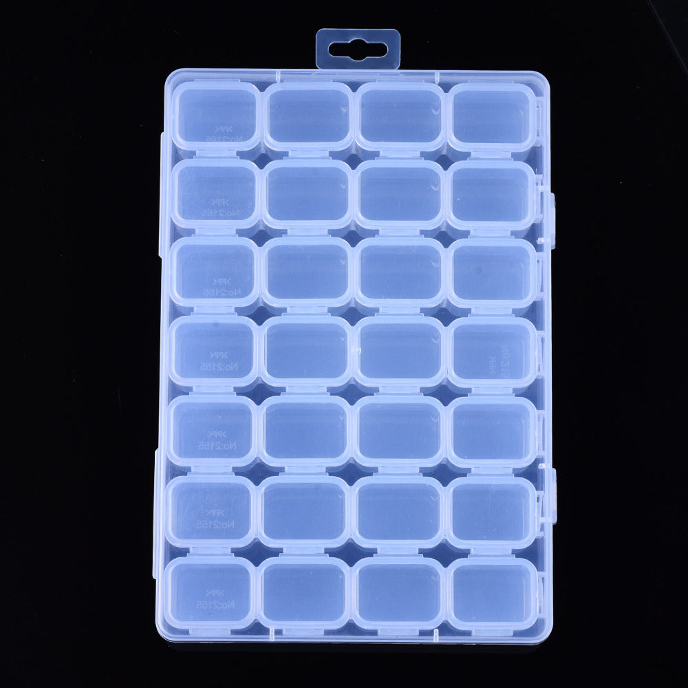 CRASPIRE 5 pcs Rectangle Polypropylene(PP) Bead Storage Containers, with  Hinged Lid and 56 Grids, Each Row Has 8 Grids, for Jewelry Small  Accessories, Colorful, 21x17.5x2.7cm